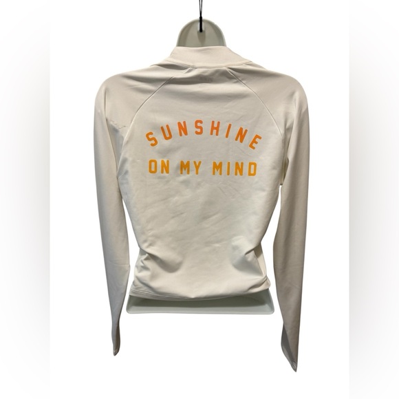 VS Pink Gym To Swim Half Zip Crop Top L Sunshine On My Mind LS Sporty Athletic - Picture 1 of 7